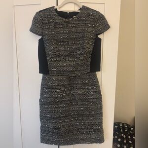Tory Burch Black and Gray Tweed Dress